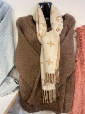 Dark Brown Long Sleeve Wool Sweater